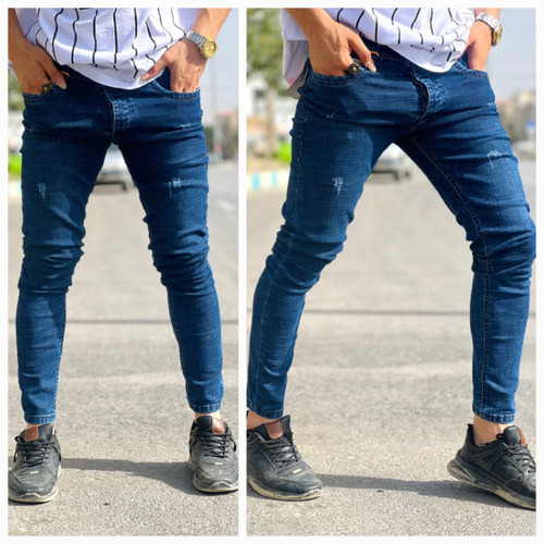 شلوارلی جذب مردانه پارچه کویرترک ابی