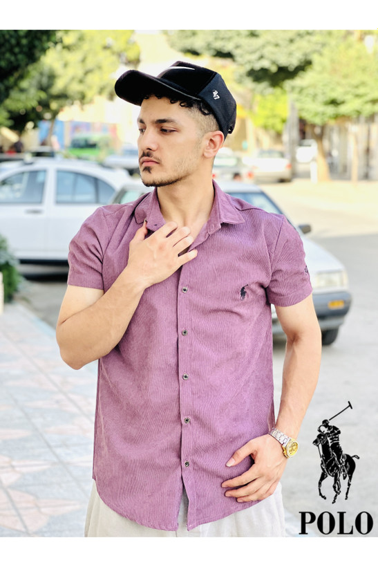 پیراهن. آستین کوتاه کبریتی مردانه صورتی