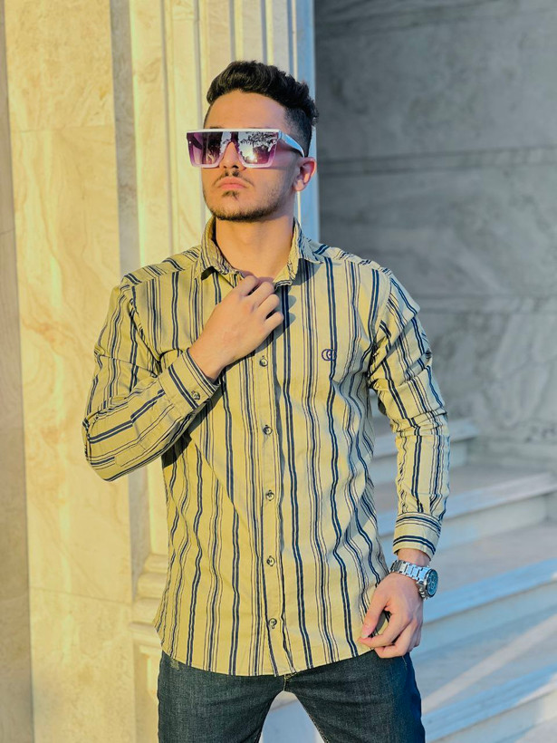 Men's cotton striped shirt1