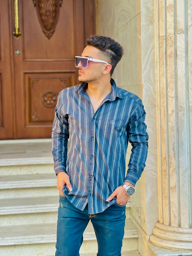 Men's cotton striped shirt5