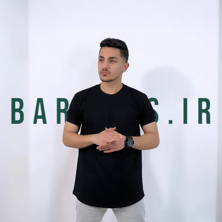 تیشرت بیسیک استین کش مشکی