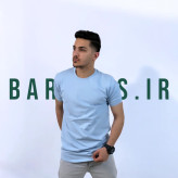 تیشرت بیسیک استین کش ابی کم رنگ