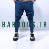 شلوار اسلیم فیت پارچه ای دمپا زیپ سرمه ای