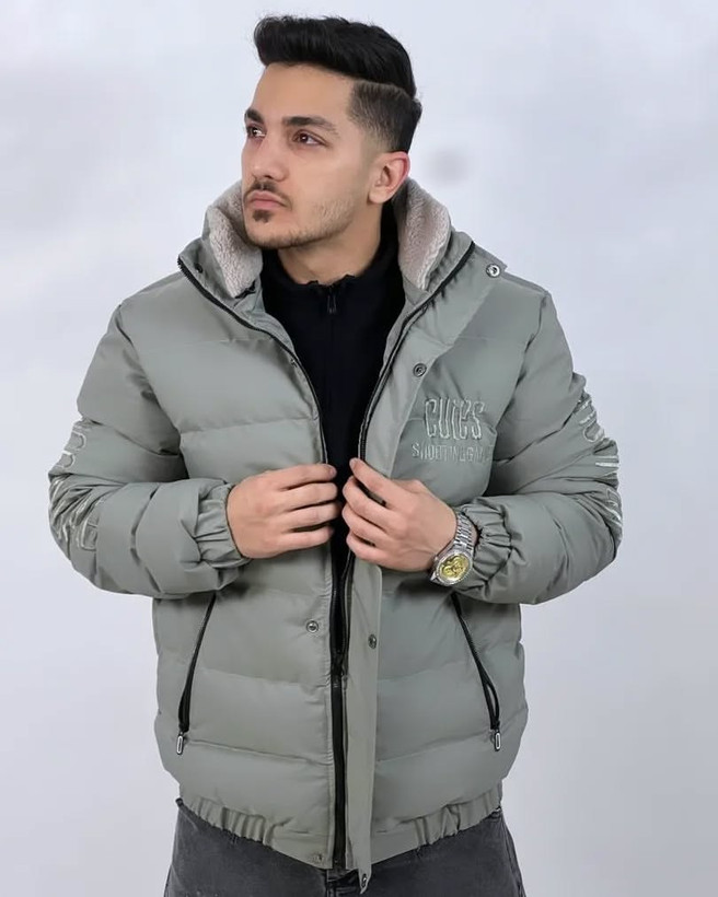 کاپشن الیافی سبز