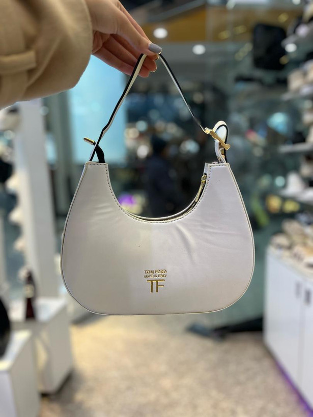 کیف زنانه تام فورد هلالی سفید