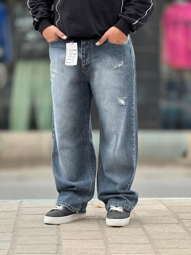 شلوار بگ ابی روشن