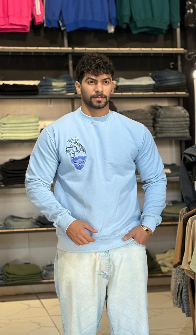 دورس گلدوزی شده باطرح قلب مینی مال ابی