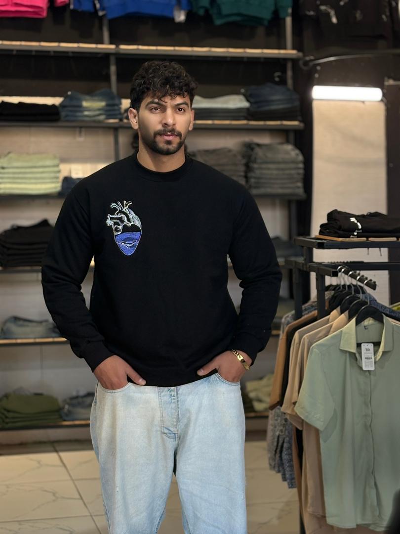 دورس گلدوزی شده باطرح قلب مینی مال مشکی