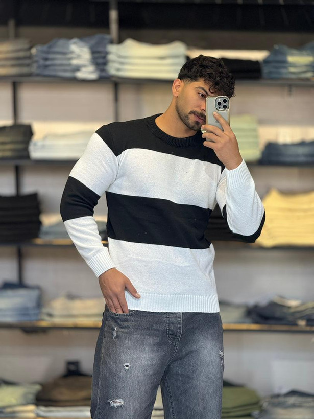 بافت رینگی زمستانی مشکی سفید