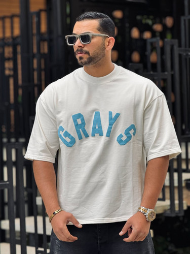 تیشرت GRAYS پارچه دو نخ قواره باکسی سایز L XL 2XL
